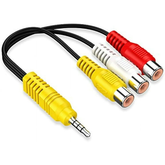 AV Adapter,Video AV Component Adapter Cable Replacement for TCL TV,3 RCA to AV Input Adapter - 23CM/9in