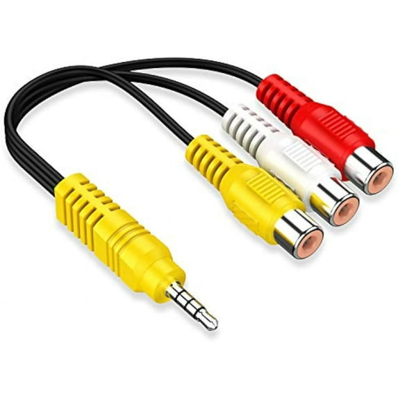 AV Adapter, Video AV Component Adapter Cable Replacement for TCL TV, 3 RCA to AV Input Adapter - 23CM/9in