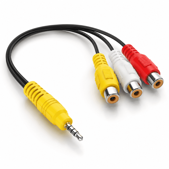 AV Adapter,Video AV Component Adapter Cable Replacement for TCL TV,3 RCA to AV Input Adapter - 23CM/9in