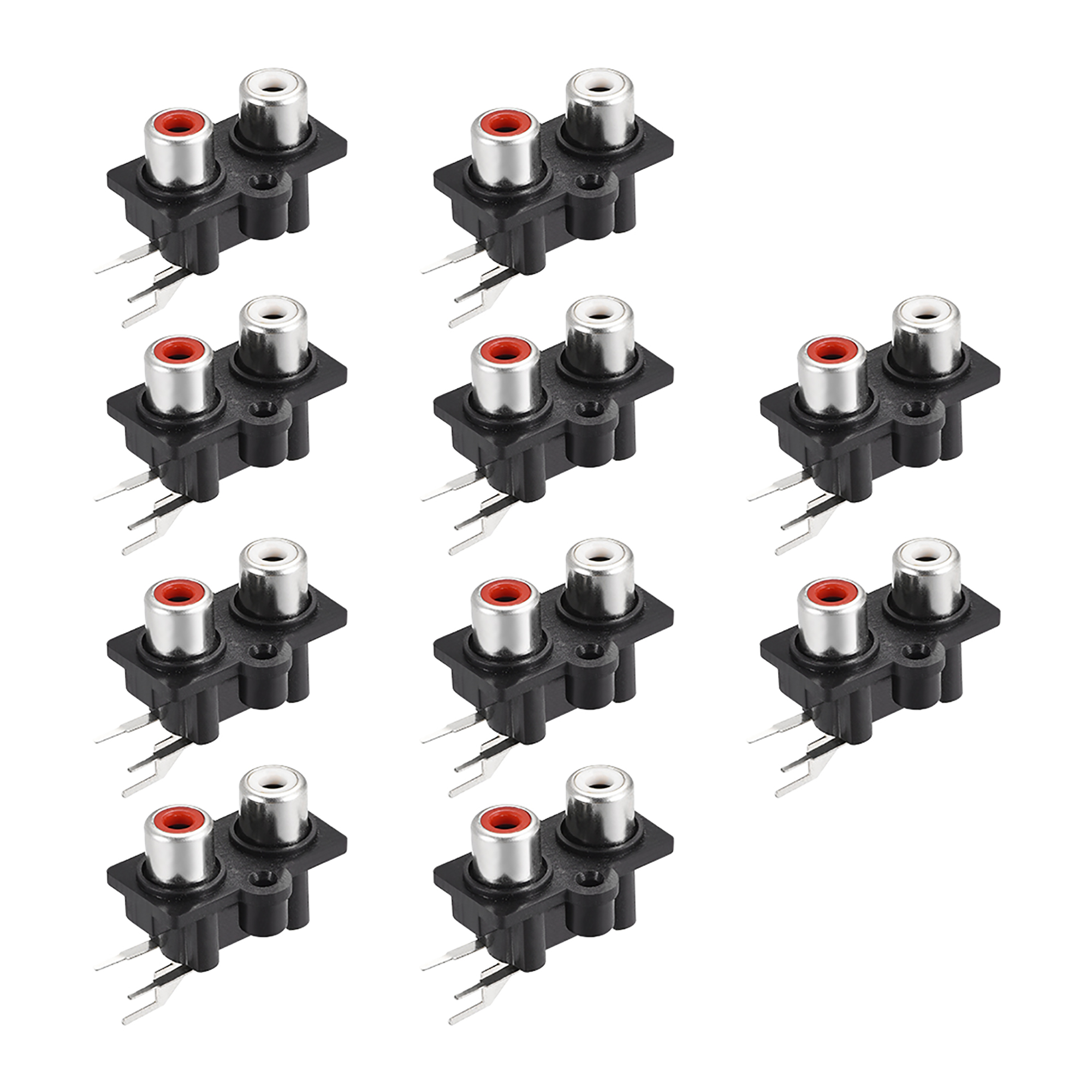 Buy Fielect 3pcs AV Concentric Outlet 2 RCA Feale Jack 3-Pin Connector
