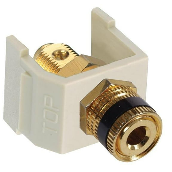 AV Connector - Speaker Post, Gold - White & Black Ring
