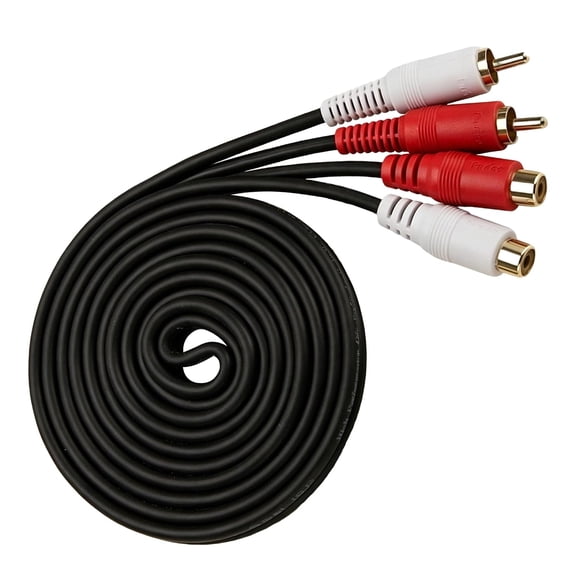 AV Extension Cable: RCA Extension Cable Male to Female, 2RCA Male to 2RCA Female Stereo Audio Cables for Home Theater, HDTV, Amplifiers, Hi-Fi Systems (6FT)