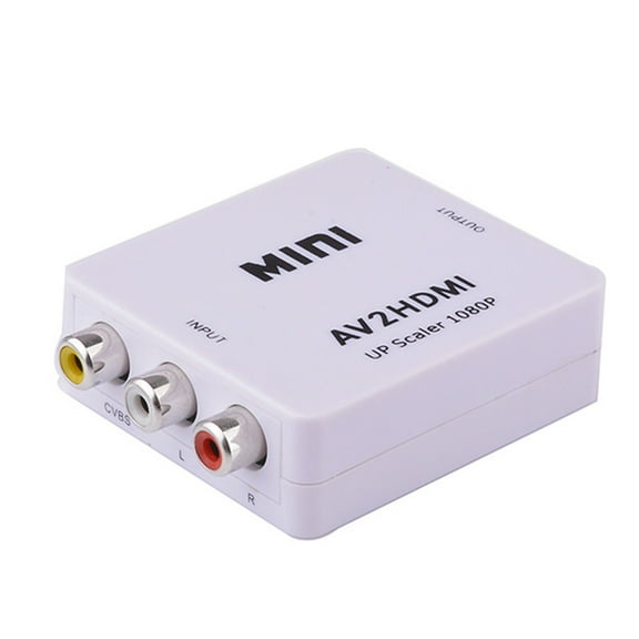 AV to HDMI Converter Analog to Digital Video Converter Box for DVD, VCR, Gaming Consoles to HDTV or Monitor, 1080p RCA Composite to HDMI Adapter with USB Power,White