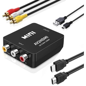 AV to HDMI Converter RCA to HDMI Converter, Composite to HDMI Adapter Support 1080P PAL/NTSC Compatible with PS one, PS2, PS3, STB, Xbox, VHS, VCR, Blue-Ray DVD Players