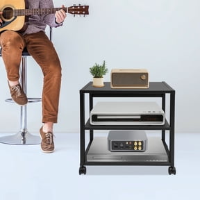 AV Media Stand, 3-Tier AV Media Stand, Audio-Video Media Stand with Wheels For Study Rooms, Kitchens, Bedrooms, Dining Rooms