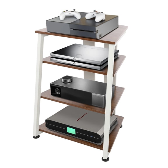 AV Media Stand, Stereo Stand with Storage Shelves, 4-Tier AV Media Stand