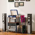 thumbnail image 1 of AV Media Stand with Vinyl Storage, Record Player Holder for 280+ Albums, Audio Video Rack with Fabric Drawer, 1 of 8