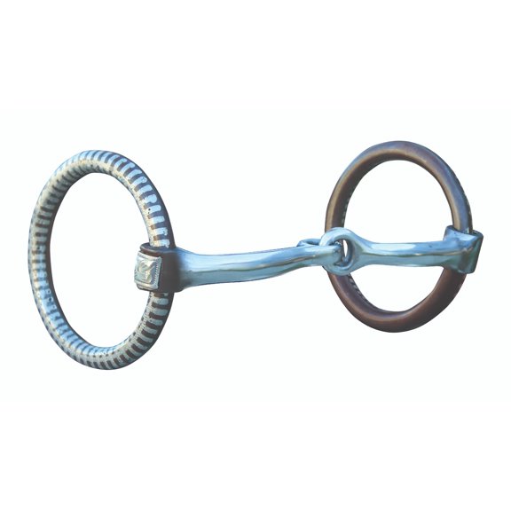 AV O-Ring Snaffle Horse Bit with Silver Accents
