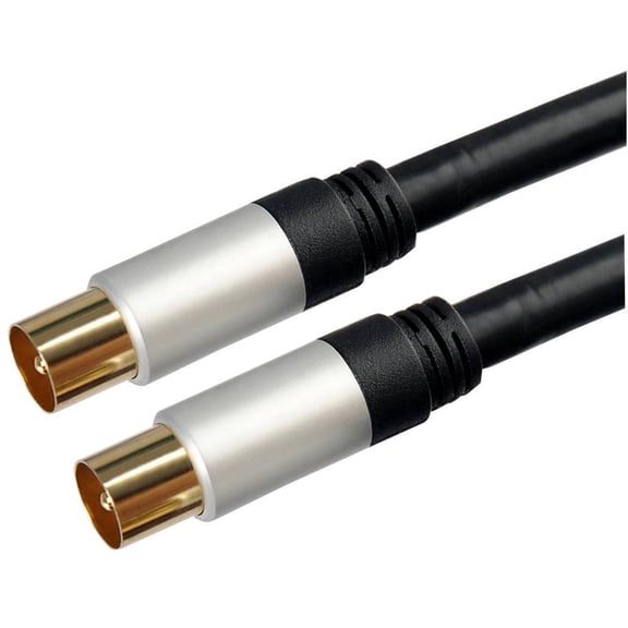 AV STAR - TV Aerial Fly Lead Coaxial Male to Male, 1m Black