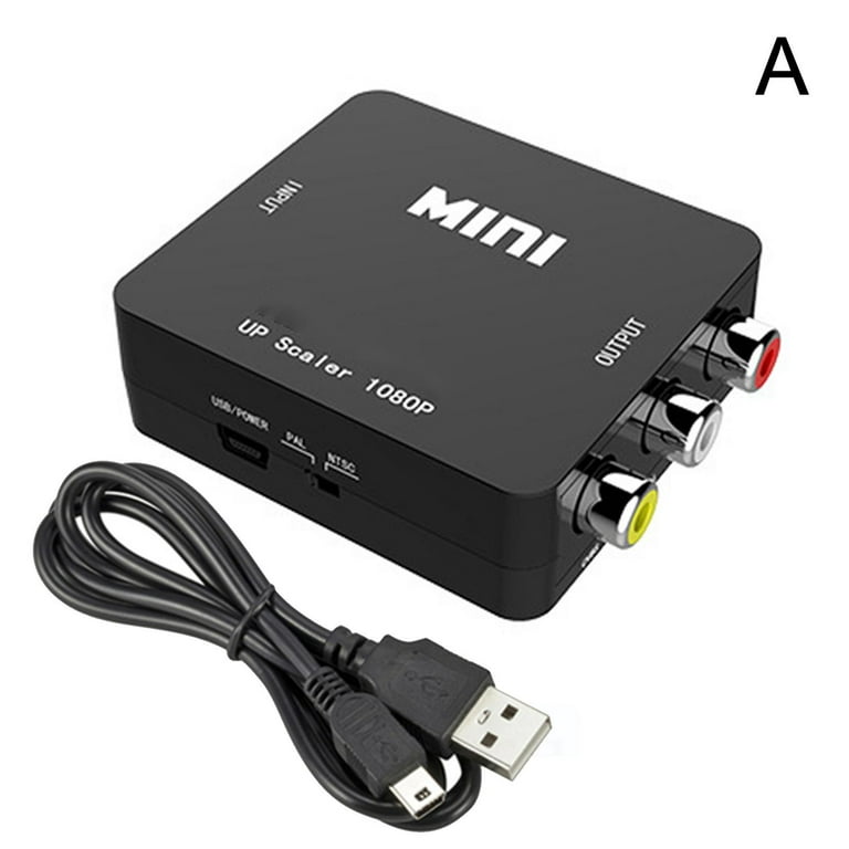Male RCA to HDMI Cable Converter with HDMI and RCA Cables, CVBS Composite  AV to HDMI Converter, RCA in HDMI Out Adapter, Full HD 720P/ 1080P Output