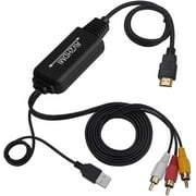 AV to HDMI Converter Adapter, 1080P Output, RCA Composite Yellow/Red/White to HDMI Converter for TV