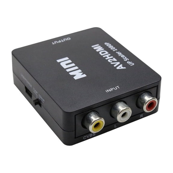 AV to HDMI Converter, RCA Composite to HDMI Adapter, Mini AV2HDMI Video Audio Converter Box for VCR DVD Old Game Consoles to HD TV Monitor