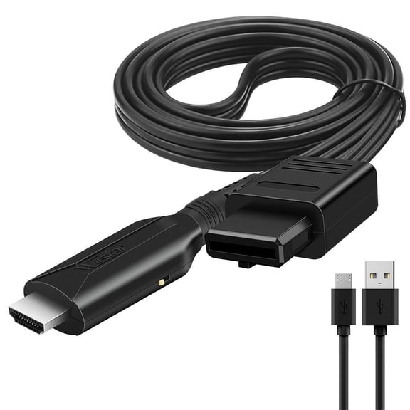 AV to HDMI Converter for N64, Composite RCA to HDMI Adapter for Nintendo 64 SNES GameCube, Plug and Play
