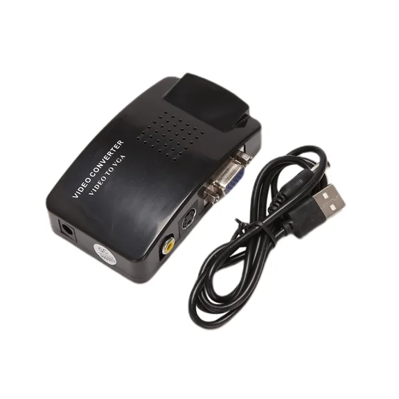 AV to VGA Adapter RCA VGA Converter PC RCA Composite S-Video AV Input to PC VGA LCD Output Converte