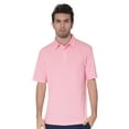 thumbnail image 1 of AVA Athletica Men's Polo Collar Moisture-Wick Active Wear Fine Striped T-Shirt; Pink; LG, 1 of 6