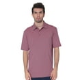 thumbnail image 1 of AVA Athletica Men's Polo Collar Moisture-Wick Active Wear Fine Striped T-Shirt; Rose; MD, 1 of 6