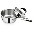 thumbnail image 1 of AVACRAFT Tri-Ply Stainless Steel Saucepan with Glass Strainer Lid, Two Side Spouts, Ergonomic Handle, Multipurpose Sauce Pan with Lid, Sauce Pot, Cooking Pot (Tri-Ply Full Body, 1.5 Quart), 1 of 8