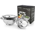 thumbnail image 1 of AVADOR Set of 3 Stainless Steel Colanders, Comes in 1. 3 and 5 Quart for all your Cooking | Baking | Prepping Needs, 1 of 6