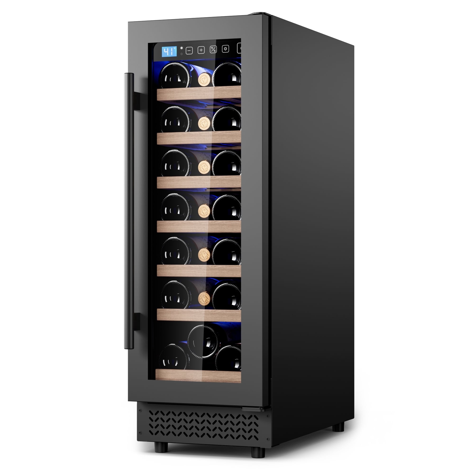 AVAHUM 12 Inch 21-Bottle Under Counter Wine Refrigerator, Professional Built-In Wine Cooler, Round Handle