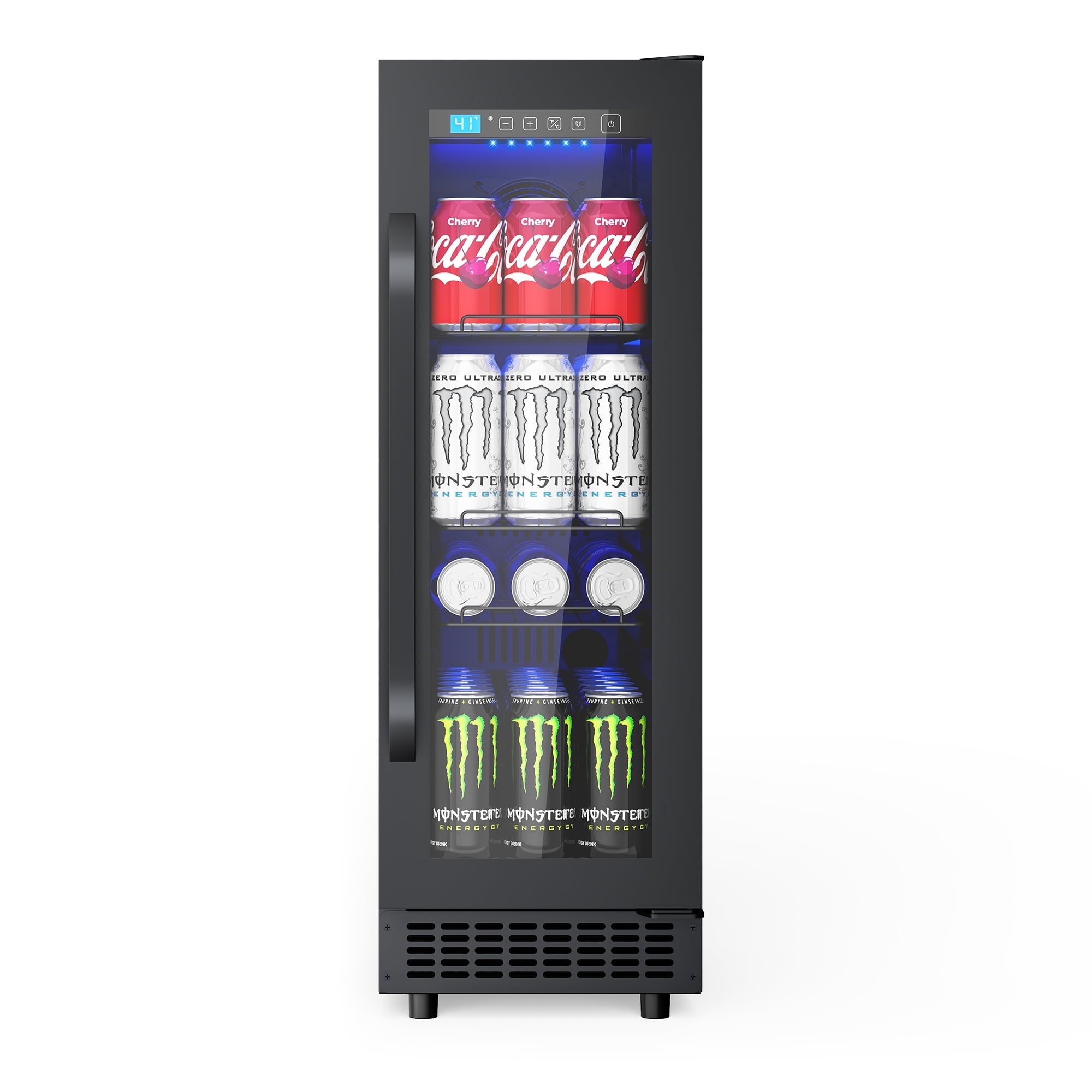 AVAHUM 12 Inch 60-Can Under Counter Beverage Refrigerator, Slim Built-In or Freestanding Drink Cooler, Stainless Steel