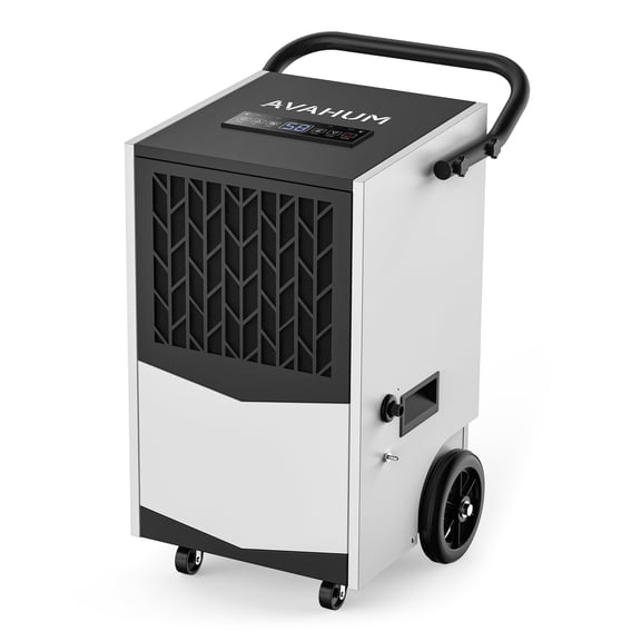 AVAHUM 160 Pints Commercial Dehumidifier with Pump, 48 Pint DOE for 1,200 Sq. ft, White, Large Capacity for Basements and Job Sites, ETL Listed