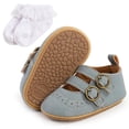 thumbnail image 1 of AVAIL Baby Girl Shoes PU Leather Sandals with Lace Sock - Hook Strap，Soft Soled Anti-slip Infant Boy Shoes, 1 of 4