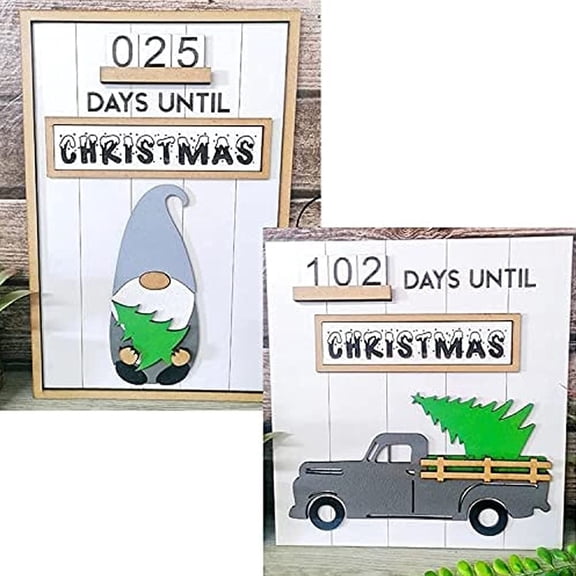 Detachable Seasonal Signs Decoration, Interchangeable Truck Countdown, Halloween Christmas Countdown, Birthday Countdown Calendar for Kids, Desk Unit Calendar