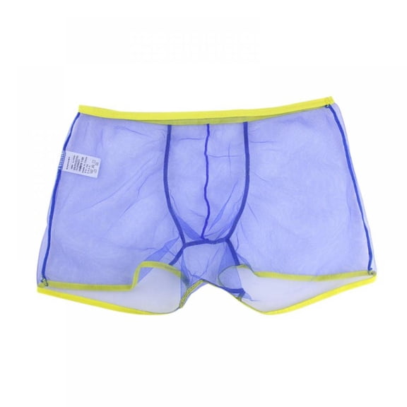 AVAIL Sexy Mesh See Through Men Boxers Shorts Breathable Transparent Spandex Solid Boxer Shorts Underpant,Red