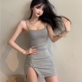 thumbnail image 1 of AVAIL Summer Women Backless Irregular Sling Dress Casual Travel Skirt, 1 of 4
