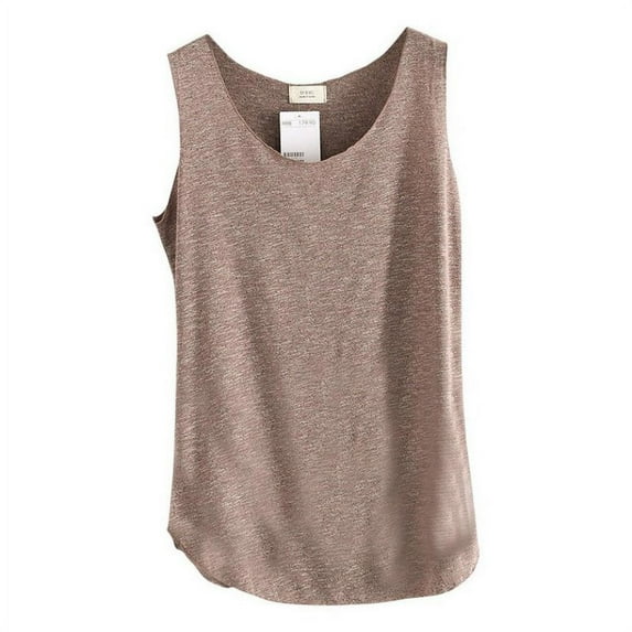 AVAIL Womens Tank Tops Basic Round Neck Loose Summer Sleeveless Vest Fit