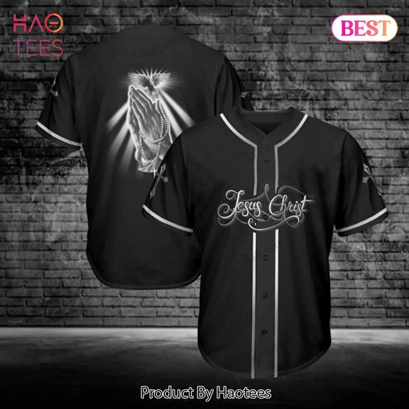AVAILABLE BW Jesus Christ Hand Baseball Jersey