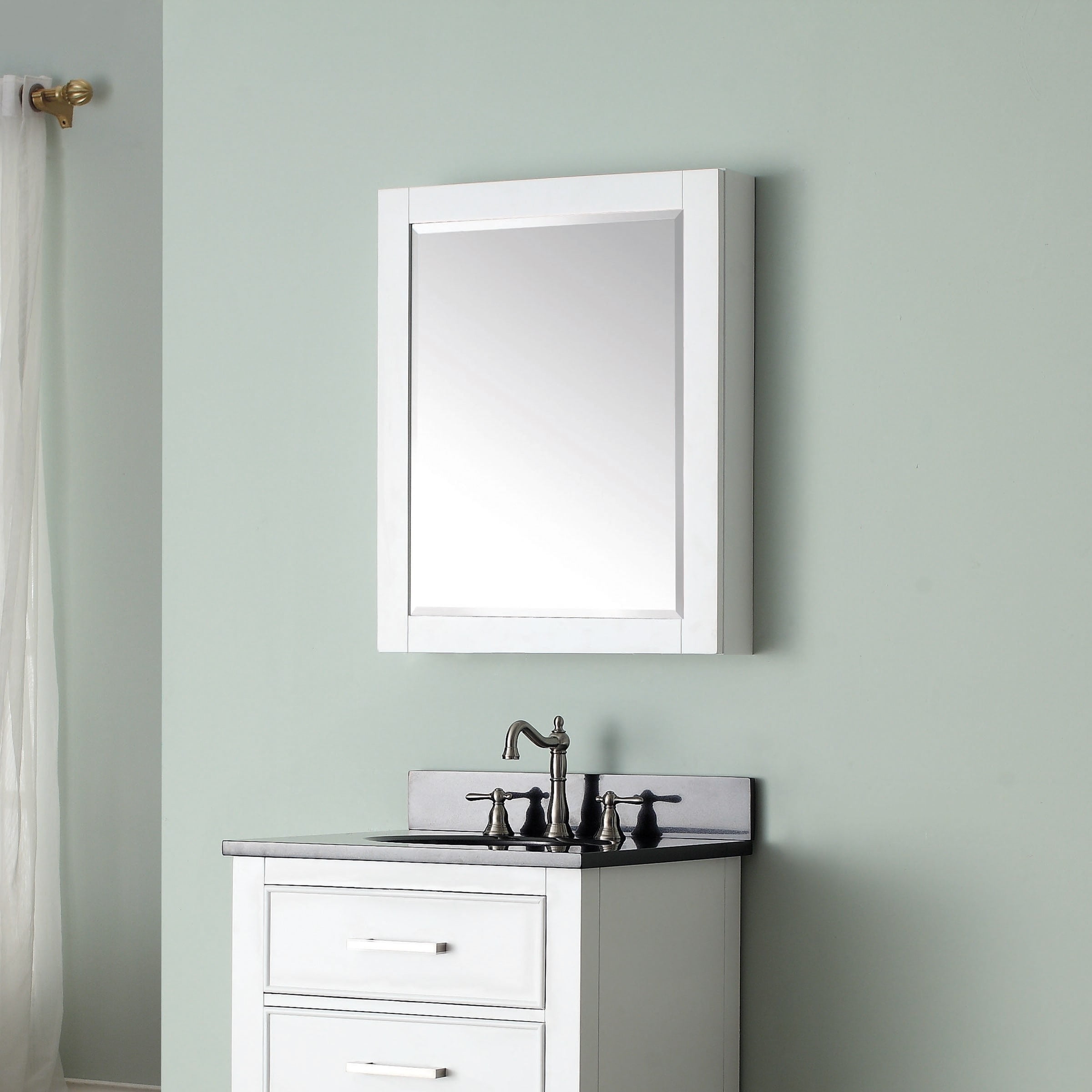 Austen Contemporary White Wood 24" x 30" Rectangular Medicine Cabinet