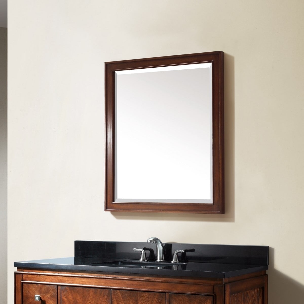 Brentwood Luxurious Walnut 24"x32" Transitional Wood Framed Mirror