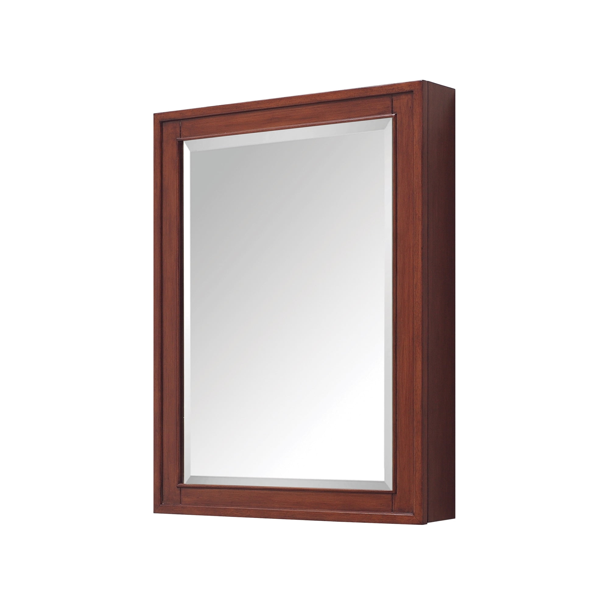 Tobacco Brown 24" x 32" Wooden Framed Mirror Cabinet