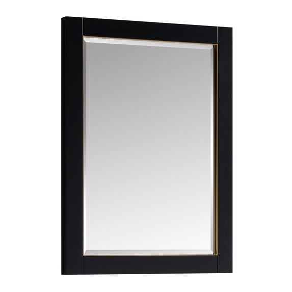 AVANITY Mason 24 in. Wall Mounted Mirror with Matte Gold Trim - 24"W x 32"H Black Black