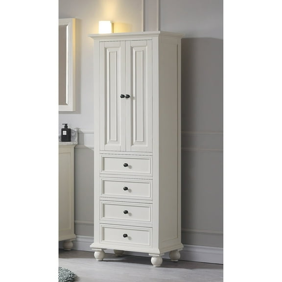 AVANITY  Thompson 24 Inch French White Finish Linen Cabinet - 24"W x 68"H - 24"W x 68"H