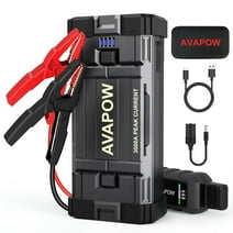 AVAPOW Car Battery Jump Starter ,3000A Peak Portable Jump Starters for Up to 8L Gas 8L Diesel Engine with Booster Function,12V Lithium Jump Charger Pack Box with Smart Safety Clamp