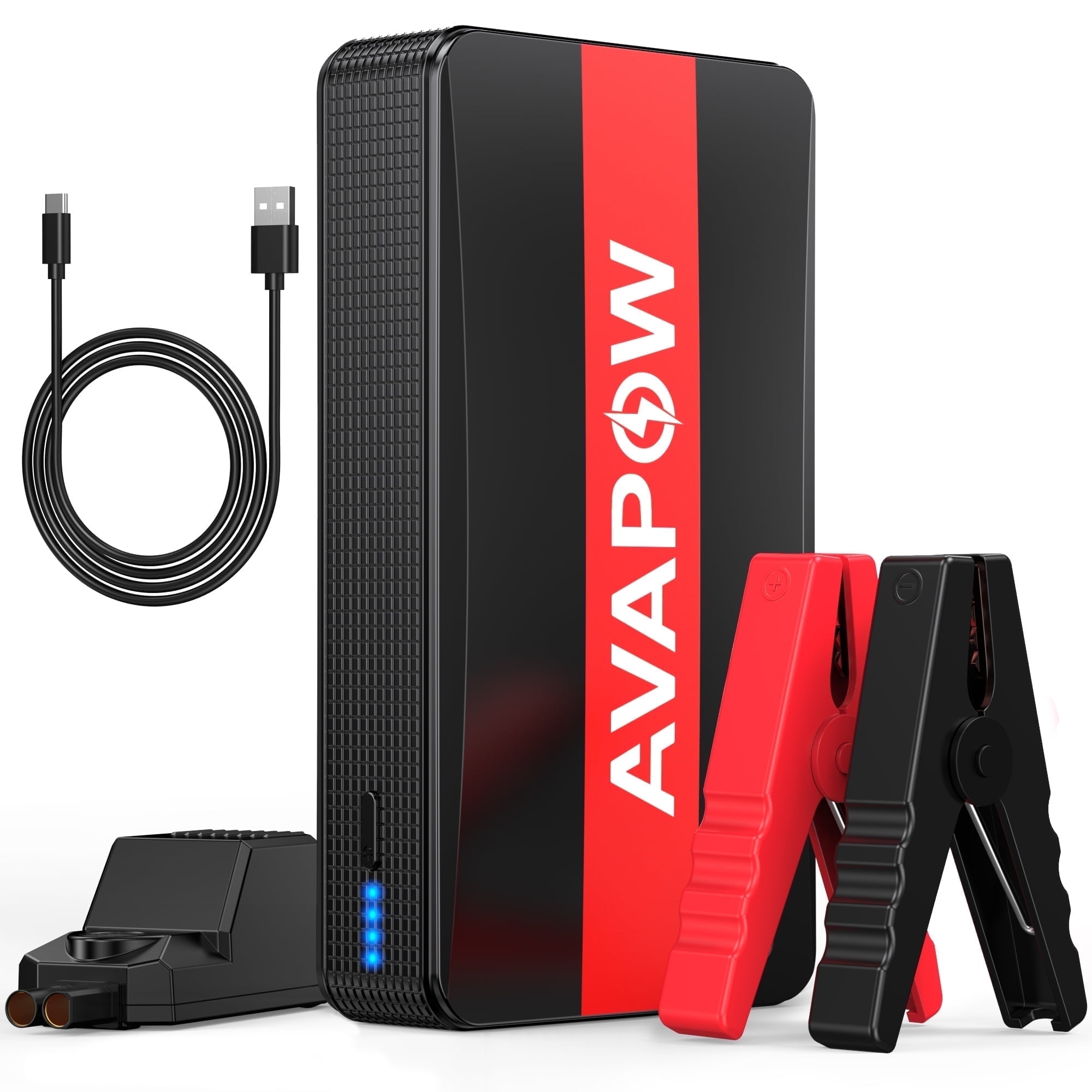 Walmart discounts of AVAPOW Compact Portable Car Jump Starter - 1000A Peak, 12V Battery Booster Pack, Smart USB Charger with LED Light