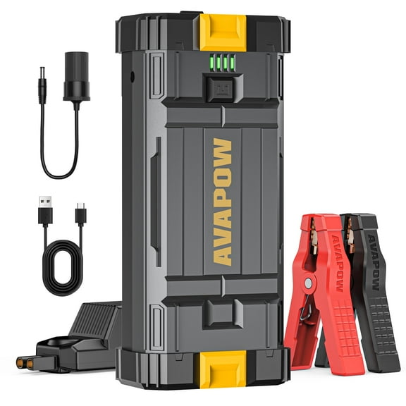 AVAPOW Car Jump Starter, 4000A Peak 27800mAh Battery Jump Starter, Portable Battery Booster, 12V Jump Box with LED Light, USB QC 3.0, Yellow