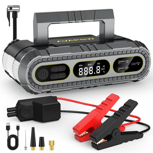 AVAPOW Jump Starter with Air Compressor, 2000A Battery Jump Starter (up