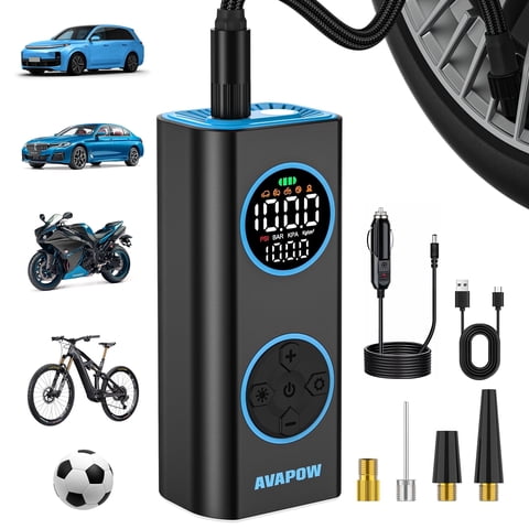 AVAPOW Tire Inflator 150PSI, Cordless Air Compressor with Digital Gauge