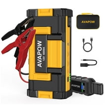 AVAPOW W68 6000A Car Battery Jump Starter(for All Gas or up to 12L Diesel) , Yellow
