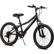 AVASTA 20 Big Kids Mountain Bike for Age 6 7 8 9 10 11 12 Years Old Boys Girls Teen with Suspension Fork Front & Rear Dual Hand Brakes 6 Speeds Drivetrain, Black