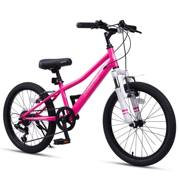 AVASTA Govet 20'' Kids Mountain Bike for 6-12 Years Old Boys Girls with Suspension Fork, 6 Speeds Drivetrain, Pink