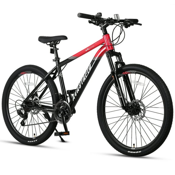 AVASTA 26-inch Mountain Bike for Man Male and Woman Female Adult with Lightweight Aluminum Alloy Frame and Dual Disc Brakes,Front Suspension,21-Speed Shimano Gear Shifters,Hidden Brake Cables,Red