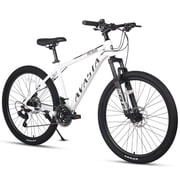 AVASTA AV300 27.5 inch Mountain Bike with 21-Speed Aluminum Frame, Dual Disc Brake, Comfortable Saddle,White
