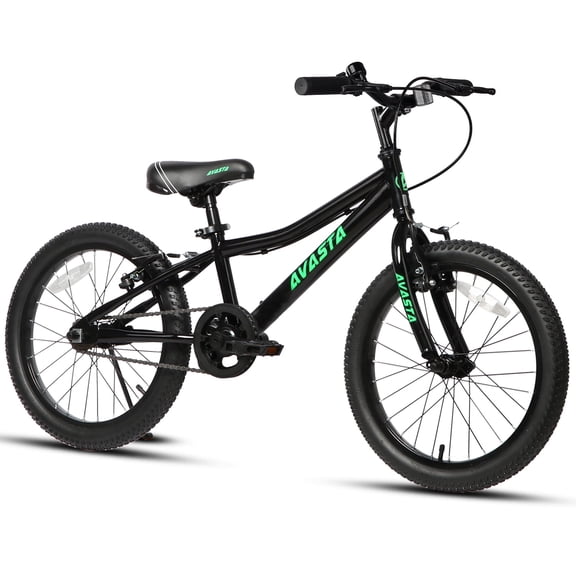 AVASTA Bilbo 20 Inch Kids Bike for Boys Girls 6-12 Years Old, Retro Style High Carbon Steel Bicycle with Adjustable Handlebars and Seat, Dual V-Brakes, Kickstand, Black