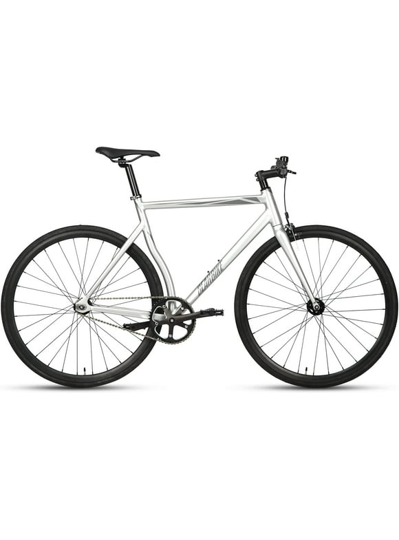 AVASTA Single-Speed Fixed Gear Urban Commuter Bike for Women and Men, Light weihgt Aluminum FrameUnisex Fixie Bike and Flip Flop Hub City Road Bike,58 Gray