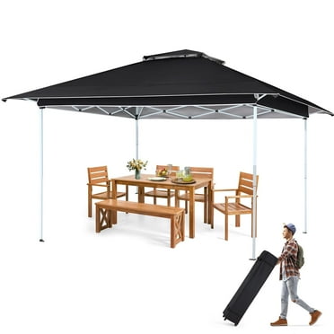AVAWING 12x12 ft Outdoor Pop-up Canopy Tent with UV Protection-for Backyard Parties, Black