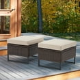 thumbnail image 1 of AVAWING Durable Ottoman Footstools with Removable Cushions, Rattan, Beige, 2 Pieces, 1 of 7